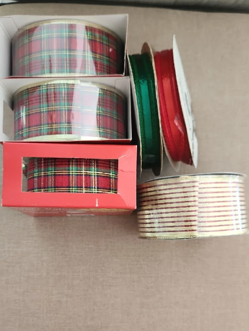 Decorette Plaid Wired Edge Ribbon - Red/Green Holiday Ribbon